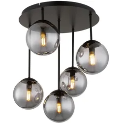 Deckenlampe Deckenleuchte Wohnzimmerlampe 5-flammig Anthrazit Metall H 51 cm