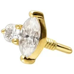 14 Karat Gold Schraubaufsatz mit Außengewinde MOISSANIT-DESIGN