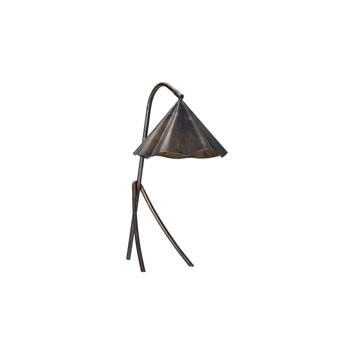 House Doctor Flola tafellamp bruin metaal Ø25cm