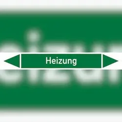Rohrleitungskennzeichen Heizung - 187x26 mm Folie selbstklebend
