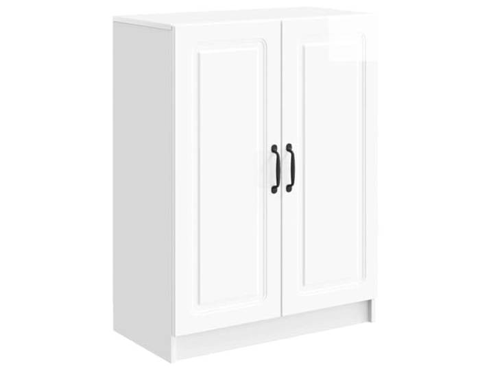 Makastle Sideboard Hochglanz Weiß 66 x 34,5 x 87 cm aus Holzwerkstoff mit 2 Schwenktüren