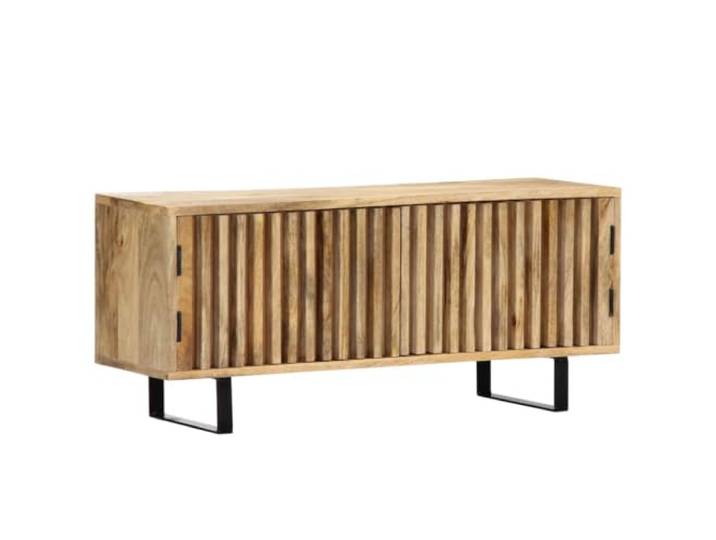 GKMBCVDFR TV-Schrank 90x30x40 cm Massivholz Mango mit 2 Türen Handgefertigt, natürliche Farbabweichungen, 1 Fach mit 2 Türen, vielseitig nutzbar