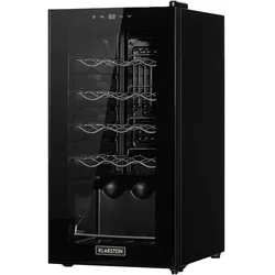 Klarstein Shiraz 15 Slim Uno Weinkühlschrank 44l Touch-Bedienfeld 5-18°C Schwarz
