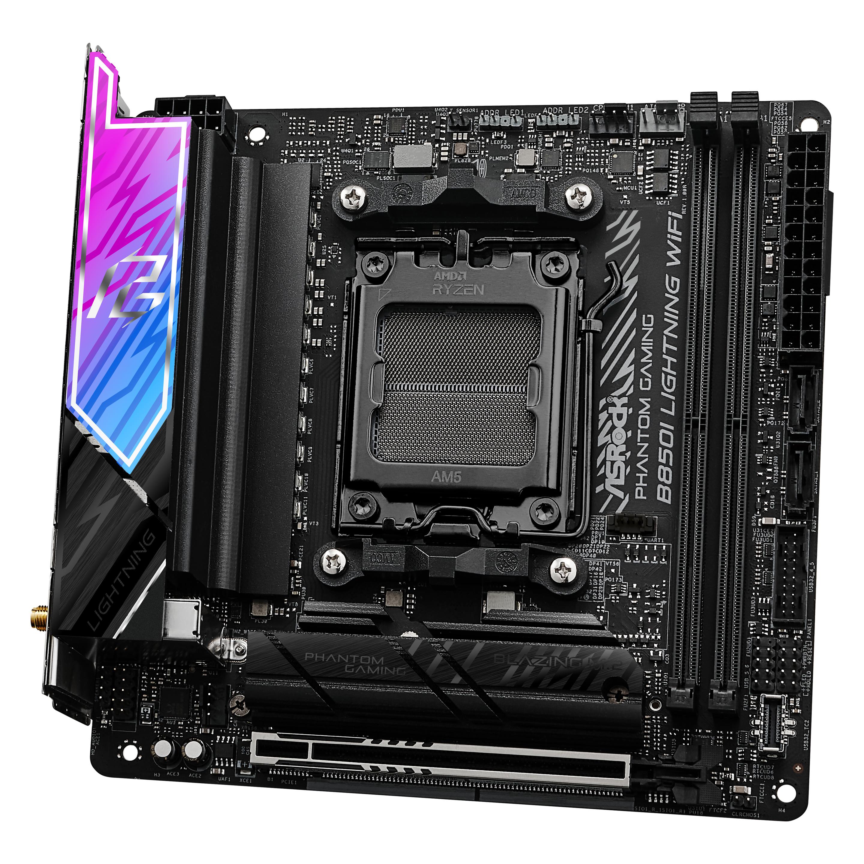 AsRock Phantom Gaming B850I Lightning WiFi (AM5, AMD B850, Mini-ITX) (90-MXBQR0-A0UAYZ)