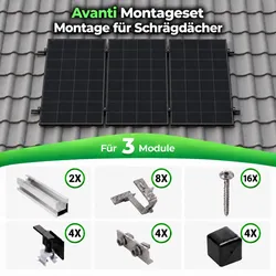 Avanti  Schrägdach  Montageset  für  3  Solarmodule