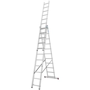 Krause Mehrzweckleiter CORDA, 030429, 3-teilig, mit 3 x 11 Sprossen