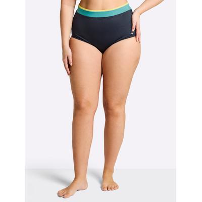 Bikini-Hose SHEEGO, Damen, Gr. 52, Normalgrößen, schwarz (tiefblau, ozean), Elasthan, Polyamid, Badehosen Bikini-Hose