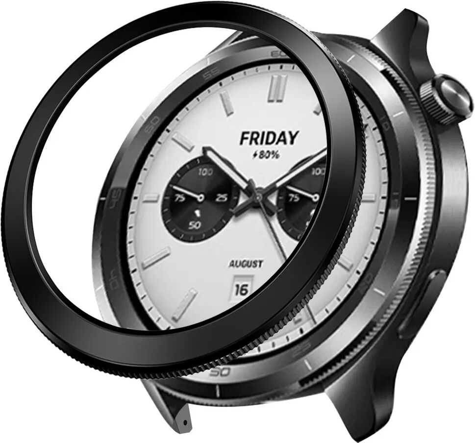 INF Stilvolle PC-Lünette für Xiaomi Watch S4 - 4,7cm Schwarz