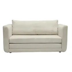 Zweisitzer-Schlafsofa aus beige-farbenem Cordstoff LEON