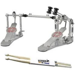 Sonor DP 2000 Bassdrum Doppelpedal mit Drumsticks, Schlagzeug Zubehör
