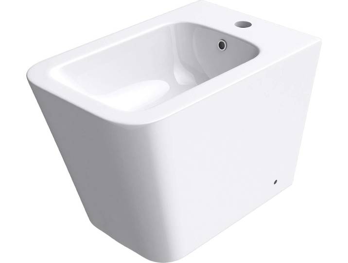 doporro Bidet à poser Blanc Assorti au WC Bidet sur Pied en Céramique pour Salle de Bains 36x55x41cm S-Düren112