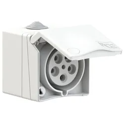 PCE 875-6v CEE-Wandsteckdose (AP) Design 32A 5p 6h IP44 (weiß) 8756v