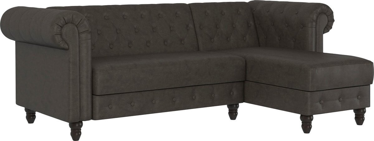 Notio Living Felix Slaapbank Chaise Longue - Antraciet