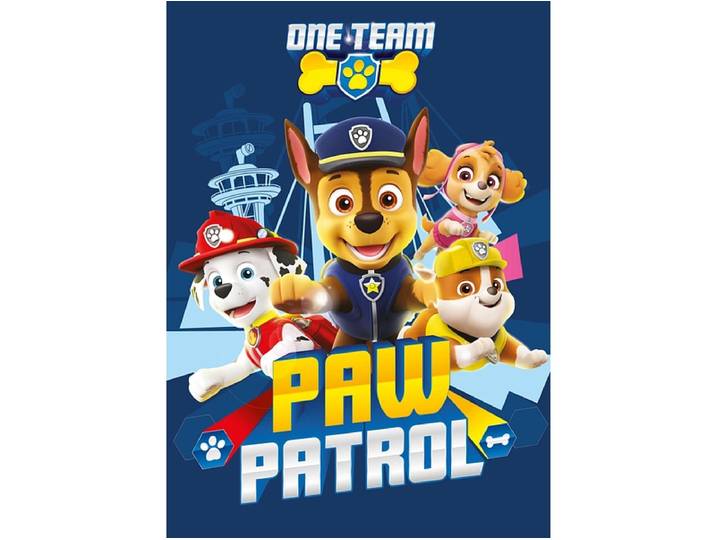 NICKELODEON Decke PAW PATROL 100x140cm blau bedruckt