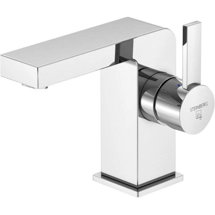 Steinberg Serie 120 Waschtischarmatur 1201000 chrom, Ausladung 100 mm, mit Ablaufgarnitur