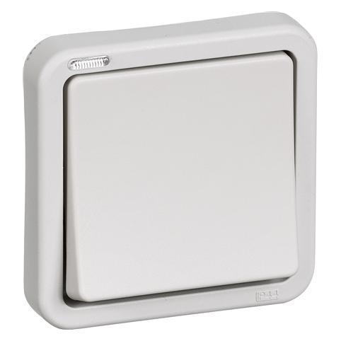 LK OPUS 74 afbryder korrespondance med 2 sløjfeklemmer og lampe 250V lysegrå (AAK522M5806)