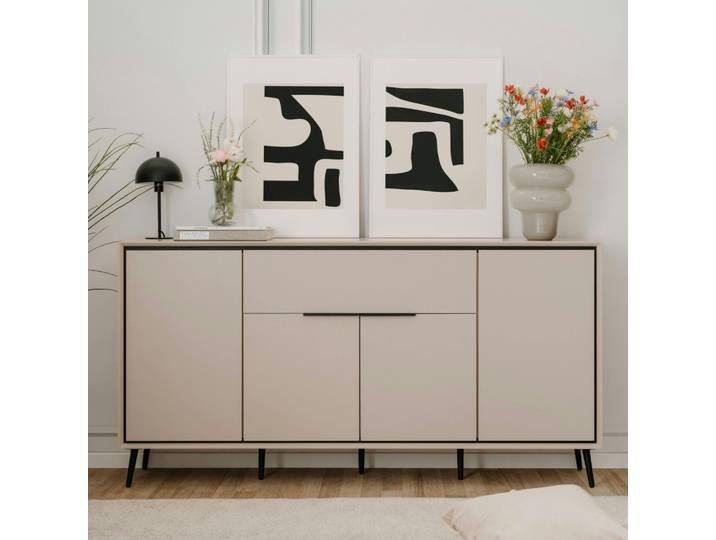 Buffet Moderne Taupe 4 Portes 1 Tiroir Avio