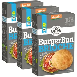 3er-Pack Bauck Mühle Burger Bun Brioche Bio