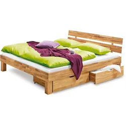 Massivholzbett INGA (LF 180x200 cm) - braun - LF 180x200 cm