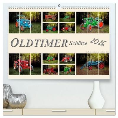 Oldtimer Schätze. Ein Traktoren-Kalender (hochwertiger Premium Wandkalender 2026 DIN A2 quer), Kunstdruck in Hochglanz