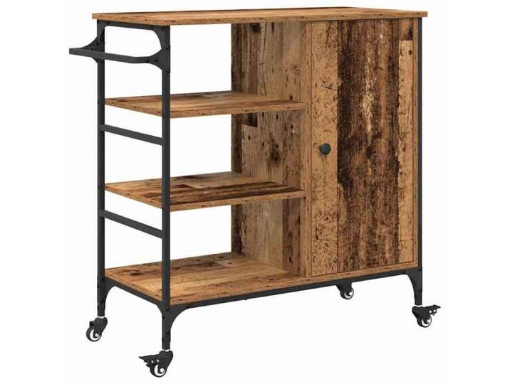 NOUVEAU Chariot roulant - Desserte - Chariot de cuisine - Bois ancien - 87.5x39x84.5cm 47539