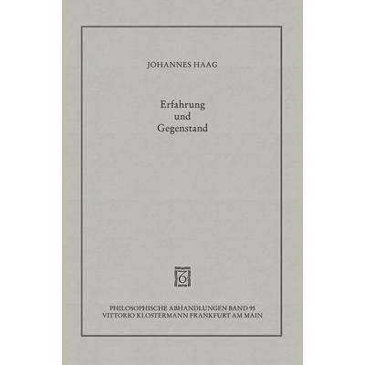 Erfahrung und Gegenstand, Taschenbuch von Johannes Haag, Klostermann, Vittorio, 978-3-465-03525-1