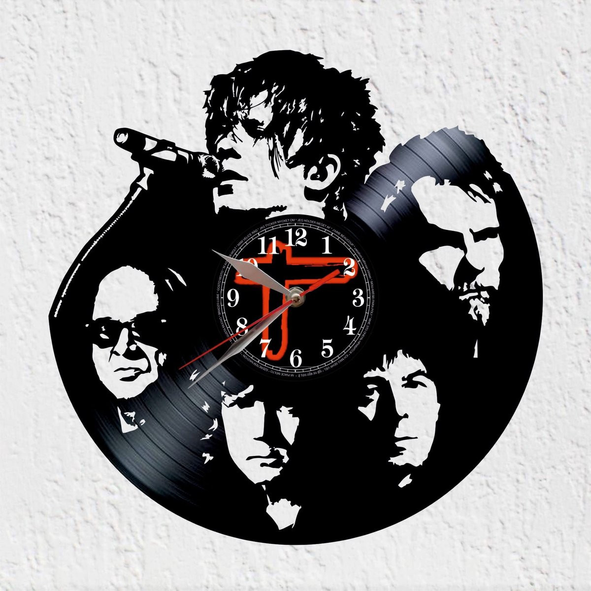 Omgoods Nicola Sirkis Vinyl Wandklok - Retro Analoge Muziek Decoratie voor aan de muur