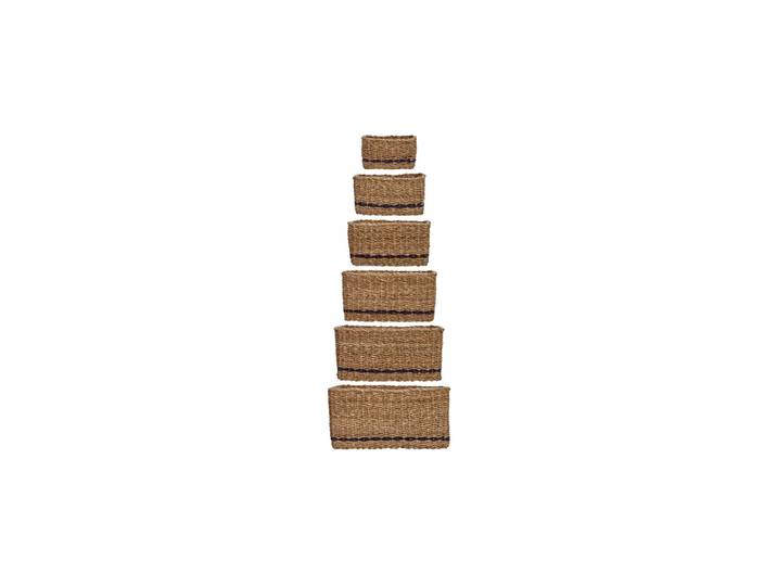 Paniers de rangement, lot de 6, jonc de mer naturel, HDSquares