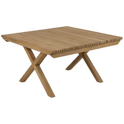 Gartencouchtisch Julita aus Teakholz, modern massiv, quadratisch, Natur, 90 cm