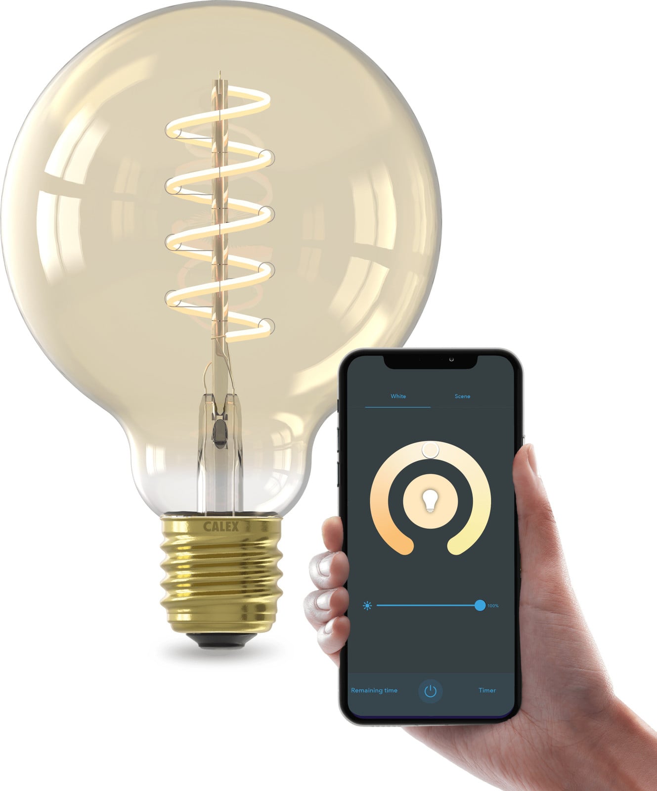 Calex Smart LED-lamp G95 bolvormig E27 goudkleurig warm wit dimbaar WiFi