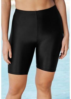 Plus Size Women's High-Waist Full-Coverage Swim Bike Short by Swim 365 in Black (Size 20) Swimsuit Bottoms