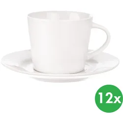 Becher mit Untertasse MONA, 0,18 l, Porzellan, 12 Stück