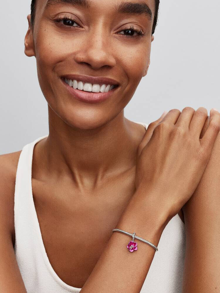 Pandora Moments rosa hibiskus charm 794698C01