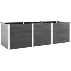 Helloshop26 - Hochbeet für Pflanzen Blumen Terrasse Garten 300 x 50 x 91 cm WPC grau 02_0039428