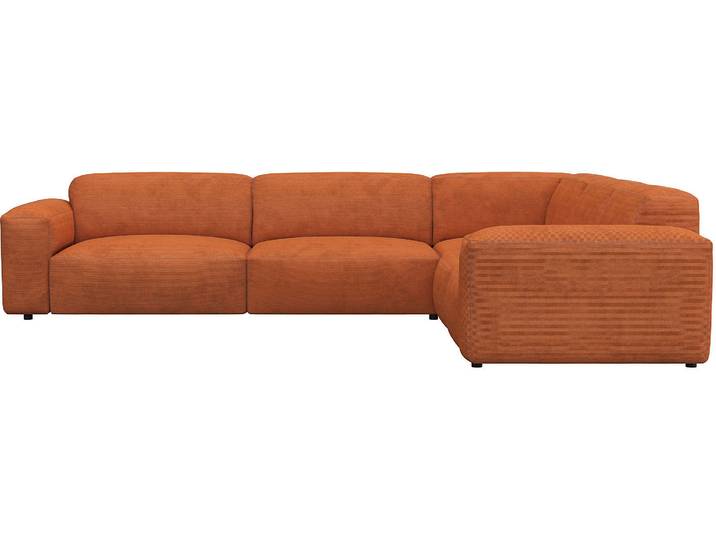 Ecksofa, Struktur, Burned Orange, 319×285 cm, L-Form, Modern, FLEXLUX Lucera