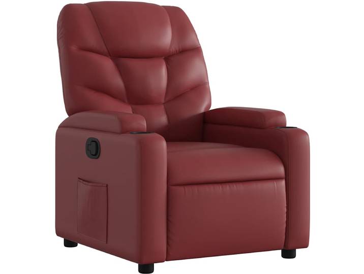 vidaXL - Fauteuil - verstelbaar - kunstleer - wijnrood
