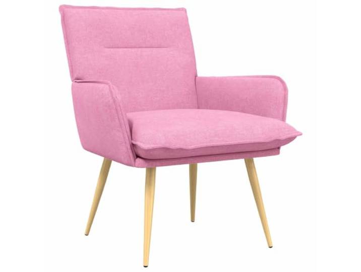 KDVXBCQJH Polstersessel Rosa Moderner Stuhl mit Abnehmbarem Kissen Bequemer Wohnzimmersessel mit weichem Stoffbezug, stabilen Metallbeinen und Armlehnen für Schlafzimmer oder Leseecke.