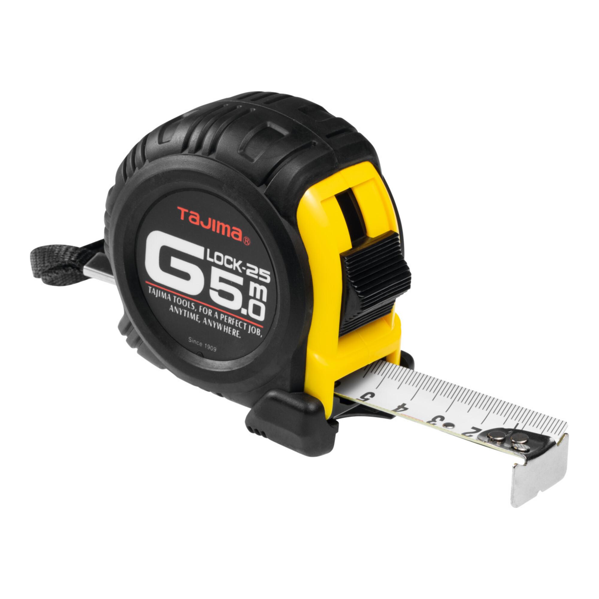 Tajima Rollbandmaß mit extrastarkem Gehäuseschutz, Bandlänge: 7 m (G5P70MTD215Y)