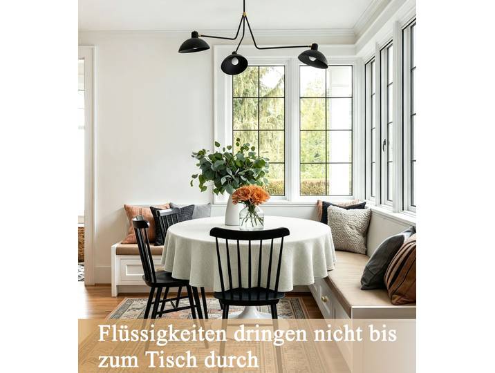 Tischdecke GOODPRODUCT Ozzie 1 Stück, Leinenoptik, in eckig und rund , beige, Ø:160cm, Polyester, Tischdecken, Tischdecke, Formstabil & pflegeleicht, eckig oder rund, Dekoration