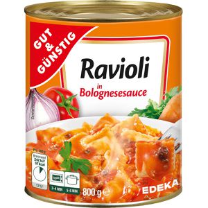 Gut&Günstig Fertiggericht Ravioli in Bolognesesauce, 800 g