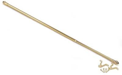 Achim Importing Co Inc "Fantasia Cafe Curtain Rod Set, 18"" to 28"", Brass"