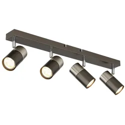 Deckenstrahler Wohnzimmerlampe Beweglicher Spot Schwarz matt 4-Flammig L 56 cm
