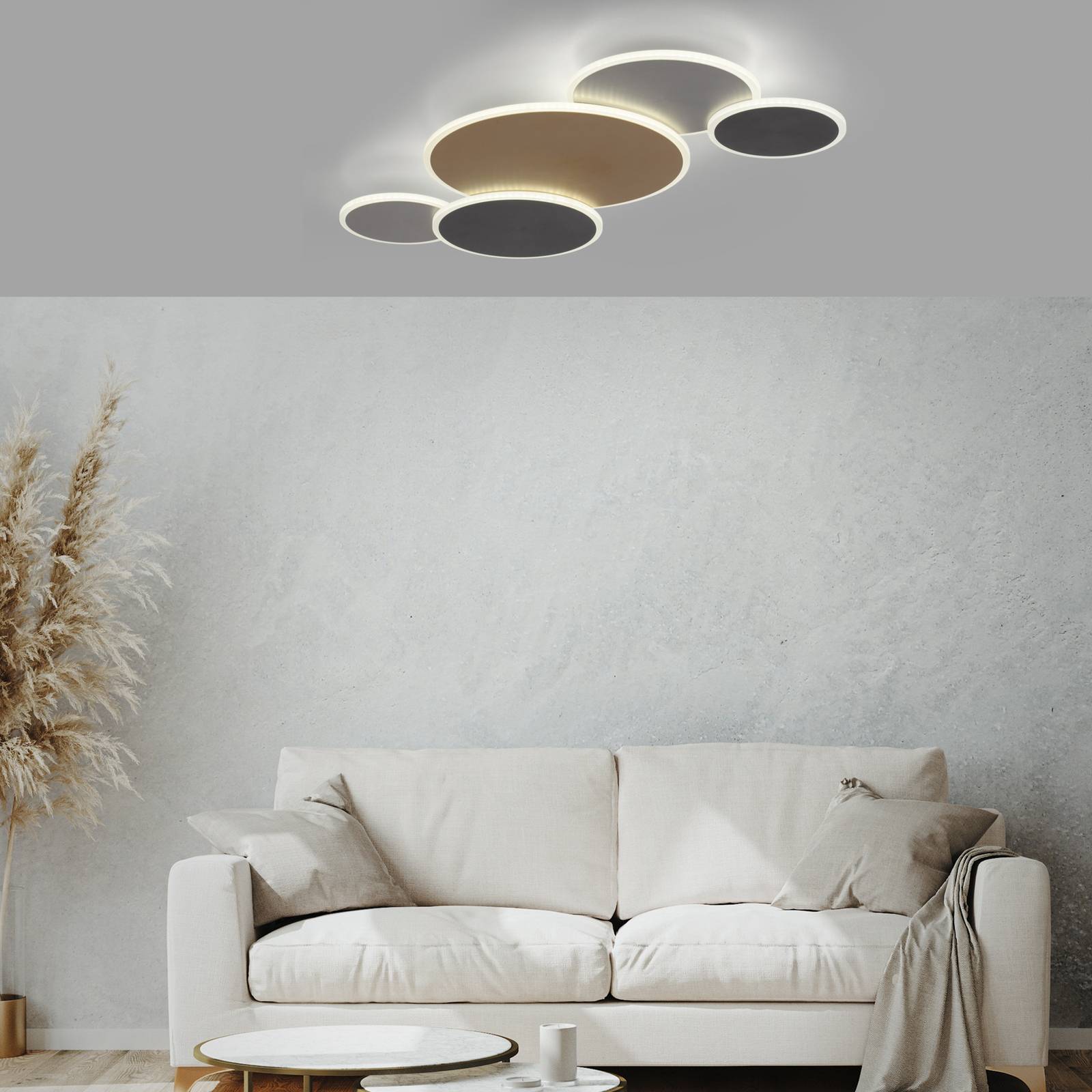 Q-Smart-Home Smart Ceiling Light Q-Piato, dimmable, Multicolour, Living / Dining Room, metal, Modern
