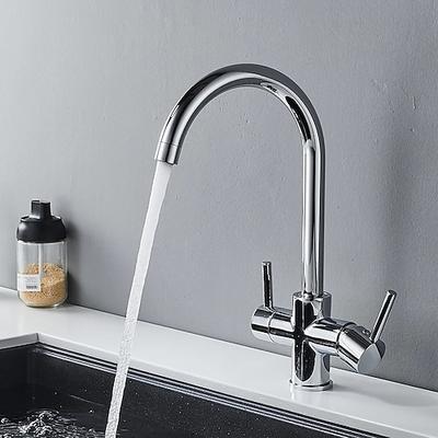 Küchenarmatur - Einhebelgriff zwei Löcher galvanisiertes gereinigtes Wasser Centerset antike Küchenarmaturen