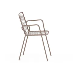 Roma Gartenstuhl mit Armlehne stapelbar Bronze