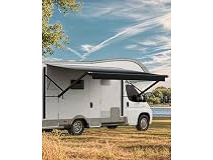 VEVOR Auvent Voiture Camping-Car Caravane Latéral 488 cm, Pare-Soleil Imperméable, Rétractable et Modulaire, en Vinyle avec Cadre en Alliage d'Aluminium, Réglage Électrique, Voiture, Noir Dégradé