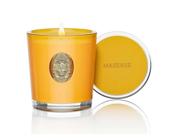 Duftkerze Mango Moschus 290g, Orange, Glas, 10 cm, Dekoration, Kerzen & Kerzenhalter, Duftkerzen