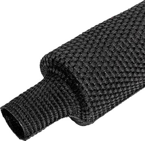 Quadrios 25CA535 Gewebe-Schrumpfschlauch Schwarz 12mm 6mm Schrumpfrate:2:1 Meterware