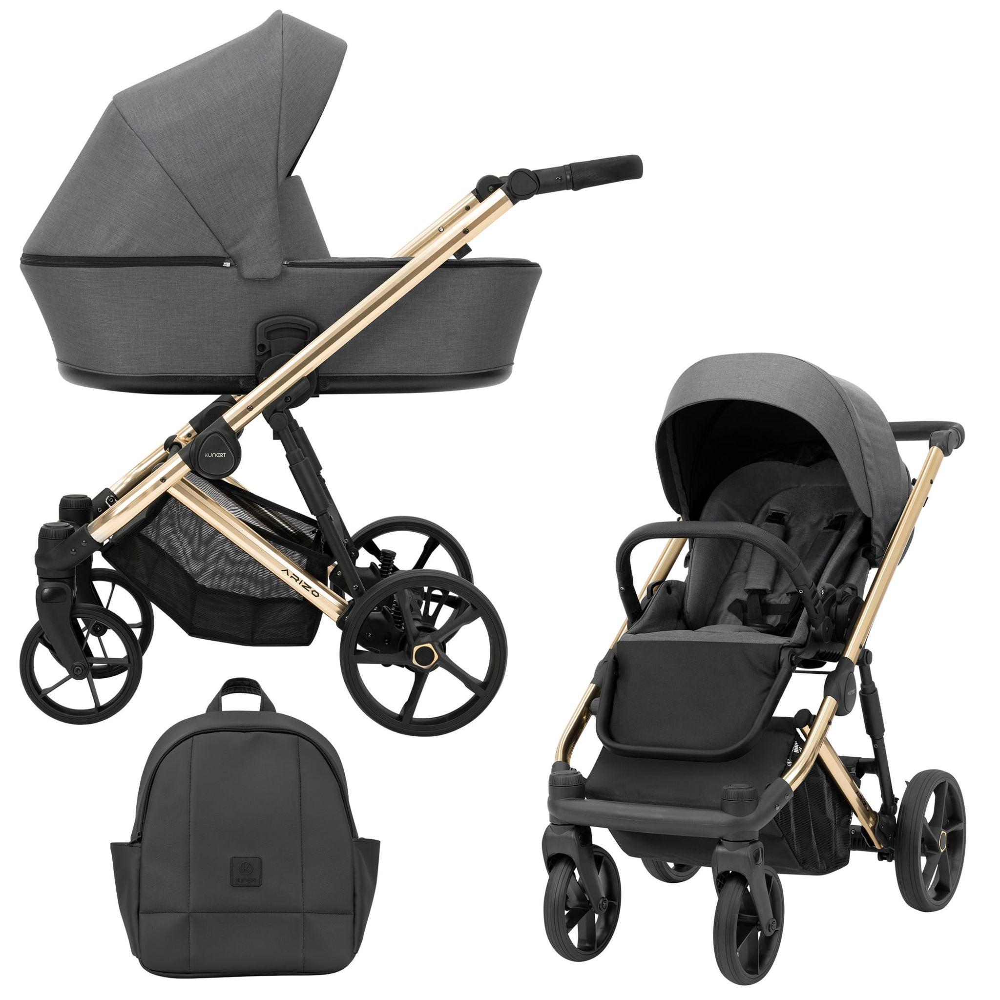 Kinderwagen Kunert Arizo Premium 2in1 - goldene Rahmenfarbe - Farbe: Graphit