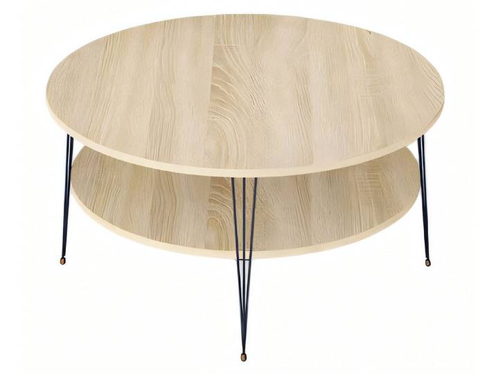 Xlmoebel Couchtisch XLMOEBEL eleganter Holztisch in braun mit runder Form (Packung, runder Couchtisch), Made in Europa